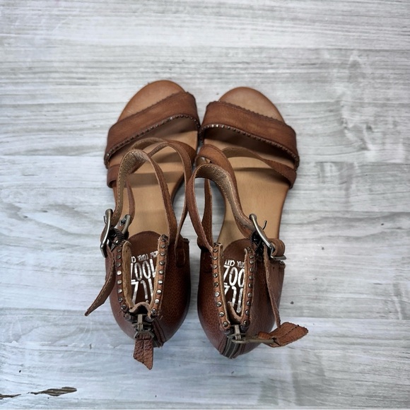 Miz Mooz Cosmo Brown Leather Studded Ankle Strappy Sandals Women’s EU38 US 7.5 - Picture 9 of 16